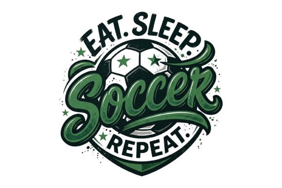 Eat Sleep Soccer Repeat SVG Graphics for T-Shirt Designs