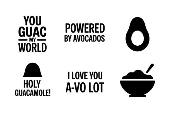 Funny Avocado Quote Vector Bundle: Fresh Graphics and Icons for Bloggers